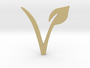Vegan Symbol in Tan Fine Detail Plastic