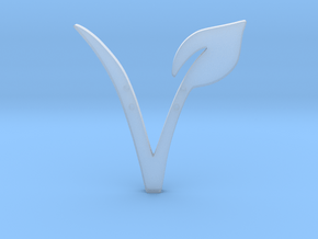 Vegan Symbol in Clear Ultra Fine Detail Plastic