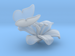 Butterfly And Lily Flower - S in Clear Ultra Fine Detail Plastic