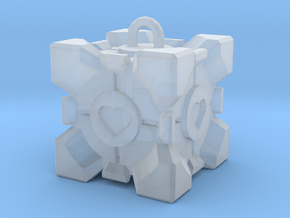 Companion Cube Pendant in Clear Ultra Fine Detail Plastic