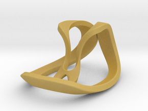 Geometric Necklace / Pendant-06 in Tan Fine Detail Plastic