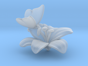 Butterfly And Lily Flower - L in Clear Ultra Fine Detail Plastic