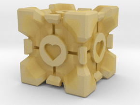 Companion Cube  in Tan Fine Detail Plastic