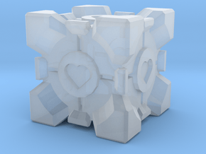 Companion Cube  in Clear Ultra Fine Detail Plastic