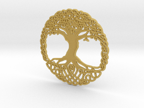 Tree Of Life Pendent  in Tan Fine Detail Plastic