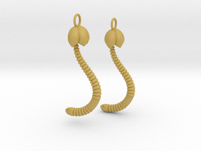 d. "Life of a worm" Part 4 - "Baby worm" earrings in Tan Fine Detail Plastic