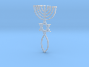 Messianic Seal Pendant in Clear Ultra Fine Detail Plastic