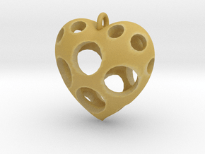Heart Pendant #3 in Tan Fine Detail Plastic