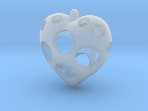 Heart Pendant #3 in Clear Ultra Fine Detail Plastic