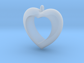 Heart Pendant #4 in Clear Ultra Fine Detail Plastic