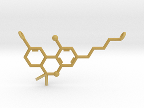 THC (Tetrahydrocannabinol) Pendant in Tan Fine Detail Plastic