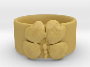 Four Leaf Clover Ring Size 6 in Tan Fine Detail Plastic