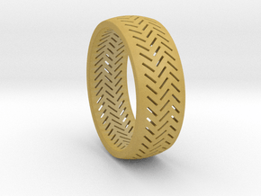 Herringbone Ring Size 6 in Tan Fine Detail Plastic
