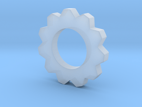 Small Cog Pendant  in Clear Ultra Fine Detail Plastic