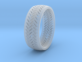 Herringbone Ring Size 7.5 in Clear Ultra Fine Detail Plastic