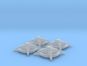 Terran Starbases - Pack of 4 (Connected) in Clear Ultra Fine Detail Plastic