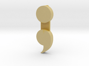 Semicolon Pendant in Tan Fine Detail Plastic