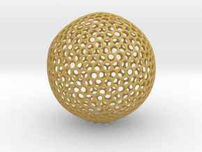 Icosahedron Sphere in Tan Fine Detail Plastic