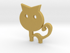 Keychain Cat in Tan Fine Detail Plastic