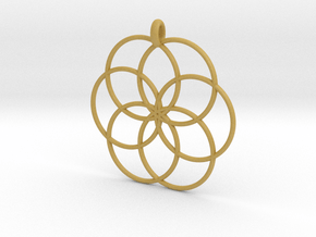 Flower of Life - Hollow Pendant V2 in Tan Fine Detail Plastic