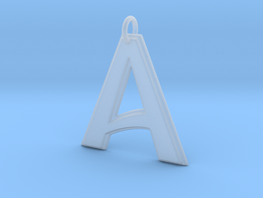 "A" Letter Initial Pendant in Clear Ultra Fine Detail Plastic