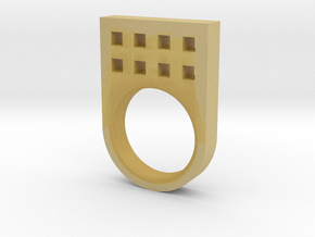Small Tower Ring in Tan Fine Detail Plastic