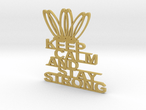 KEEP CLAM AND STAY STRONG KEYCHAINS in Tan Fine Detail Plastic