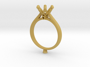 CC1- Engagement Ring Design Printed Wax Resin . in Tan Fine Detail Plastic