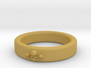 Smooth Anatomical Skull Ring in Tan Fine Detail Plastic