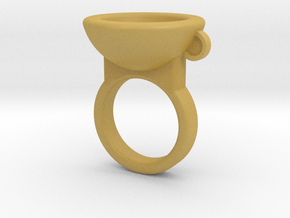 Coffe Cup Ring in Tan Fine Detail Plastic