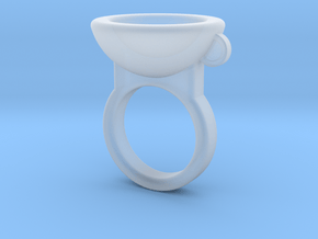 Coffe Cup Ring in Clear Ultra Fine Detail Plastic