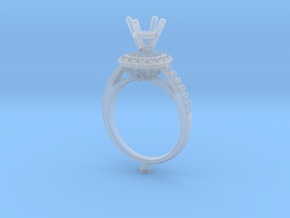 CC3-Engagement Ring With  Separated Parts- Printed in Clear Ultra Fine Detail Plastic