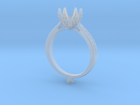 CC22-Engagement Ring Printed Wax. in Clear Ultra Fine Detail Plastic