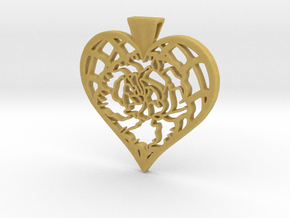Birth Flower Heart Pendant: January Carnation in Tan Fine Detail Plastic