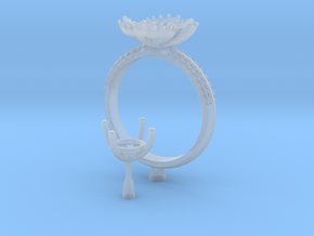 CC85- Engagement Ring With Separated Parts Printed in Clear Ultra Fine Detail Plastic