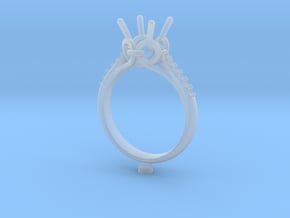 CC69- Engagement Ring Printed Wax Resin. in Clear Ultra Fine Detail Plastic
