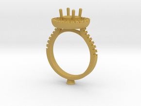 CC37-Engagement Halo Ring Printed Wax Resin. in Tan Fine Detail Plastic