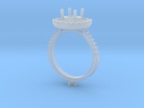 CC37-Engagement Halo Ring Printed Wax Resin. in Clear Ultra Fine Detail Plastic
