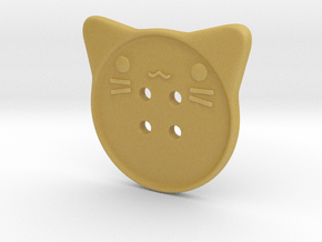 Cat Button in Tan Fine Detail Plastic