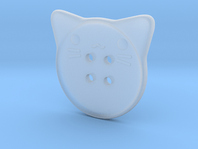 Cat Button in Clear Ultra Fine Detail Plastic