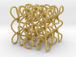Hexad Knot Cube in Tan Fine Detail Plastic