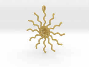 Pendant-Sun in Tan Fine Detail Plastic