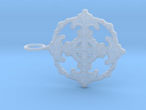 Croix Fleur de Lys baroque cercle3 in Clear Ultra Fine Detail Plastic