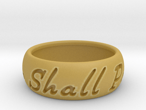 This Too Shall Pass Ring size 13 in Tan Fine Detail Plastic