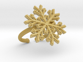 Snowflake Ring 1 d=16.5mm Adjustable h21d165a in Tan Fine Detail Plastic