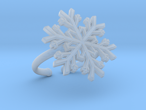 Snowflake Ring 1 d=16.5mm Adjustable h21d165a in Clear Ultra Fine Detail Plastic