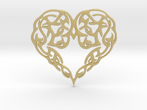 Heart Knot Amulet in Tan Fine Detail Plastic