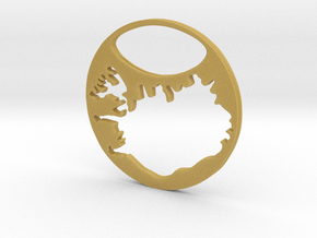 Key ring - Iceland in Tan Fine Detail Plastic