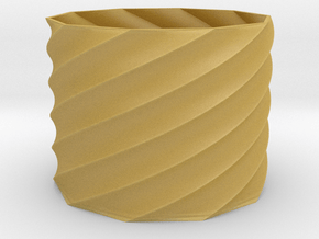 20mm Tall Spiral Vase (Economical) in Tan Fine Detail Plastic