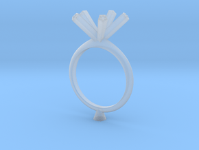 JMW4- Pentagon Engagement Ring 3D  Printed Wax . in Clear Ultra Fine Detail Plastic